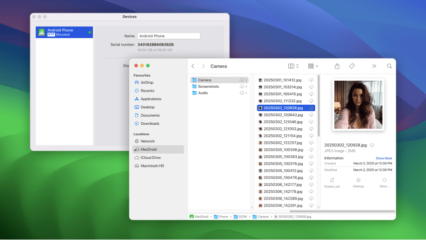 MacDroid is perfect for photo transfer MacDroid is perfect for photo transfer